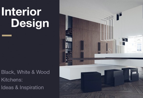 Interior Design: Black, White & Wood  Kitchens:  Ideas & Inspiration